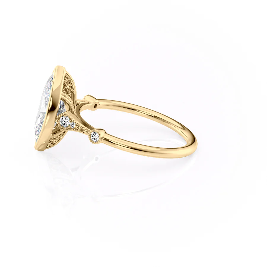 The Bezel Amber Set With A 2 Carat Marquise Lab Diamond