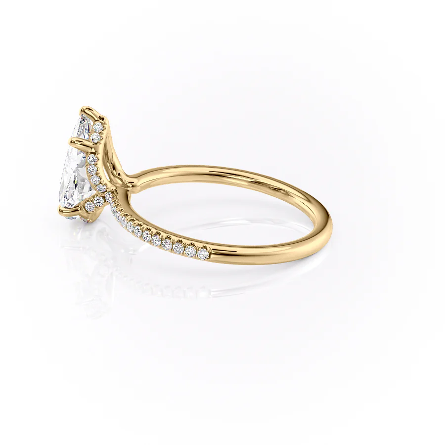 The Pave Margot Set With A 2 Carat Pear Lab Diamond