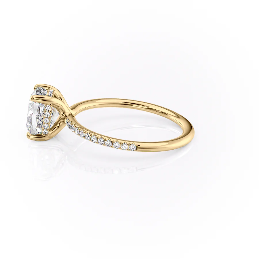 The Pave Sarah Set With A 2 Carat Cushion Lab Diamond