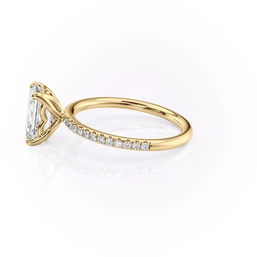 The Pave Alison Set With A 2 Carat Emerald Lab Diamond
