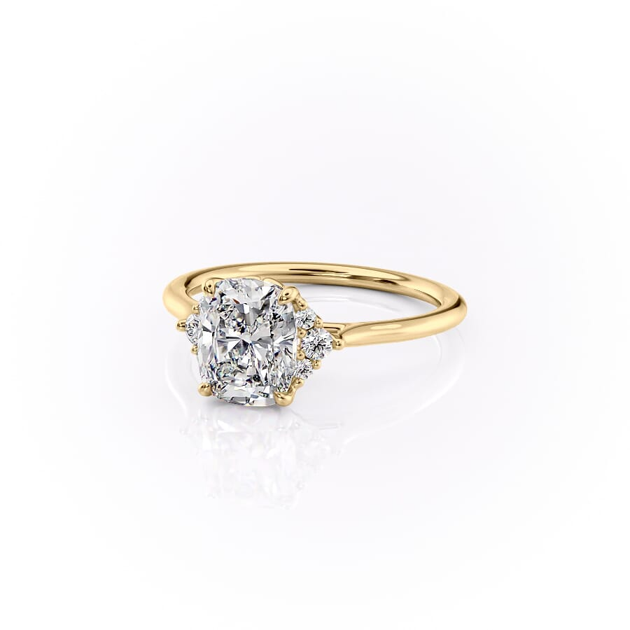 The Victoria Set With A 2 Carat Elongated Cushion Lab Diamond