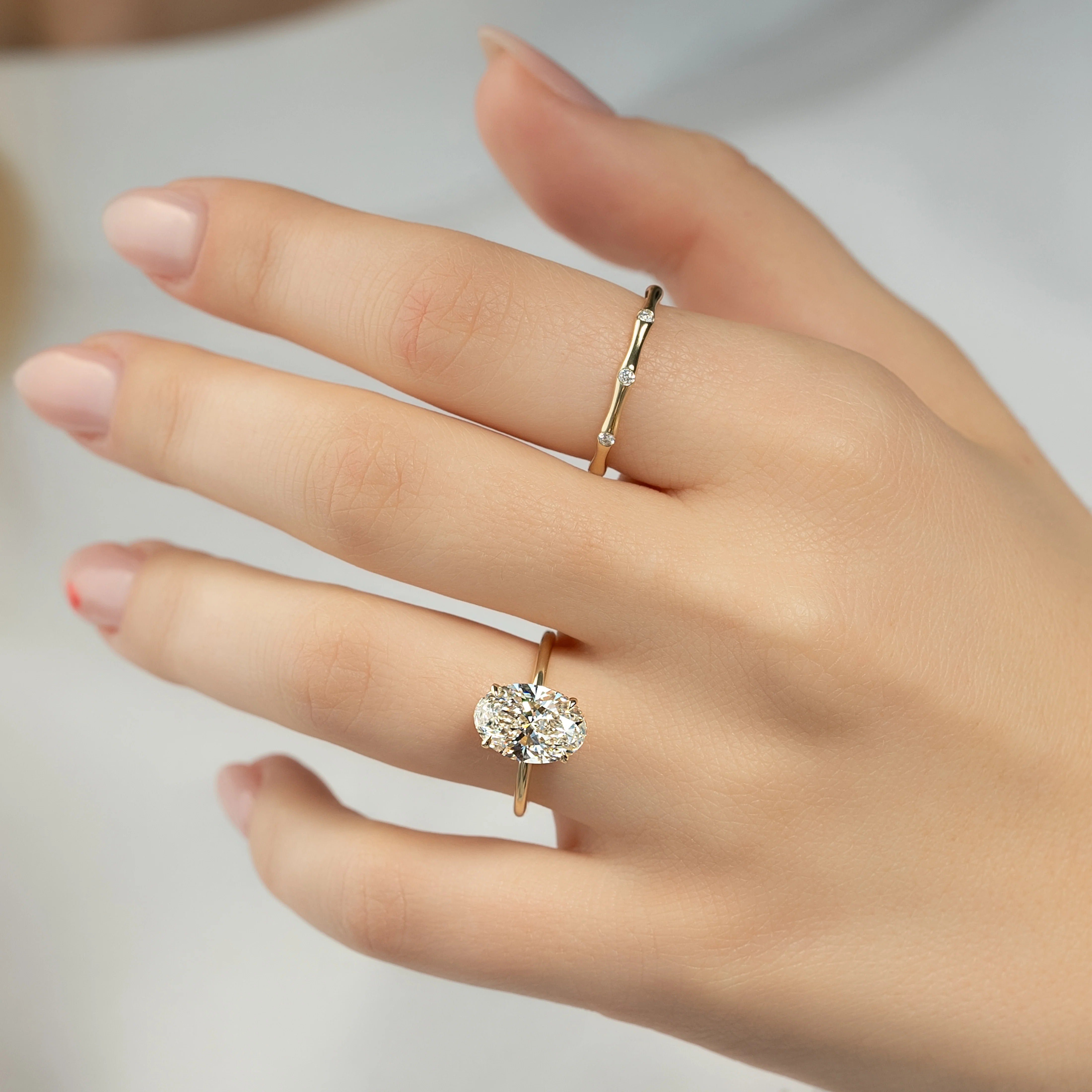 The Alex Set With A 2 Carat Oval Lab Diamond