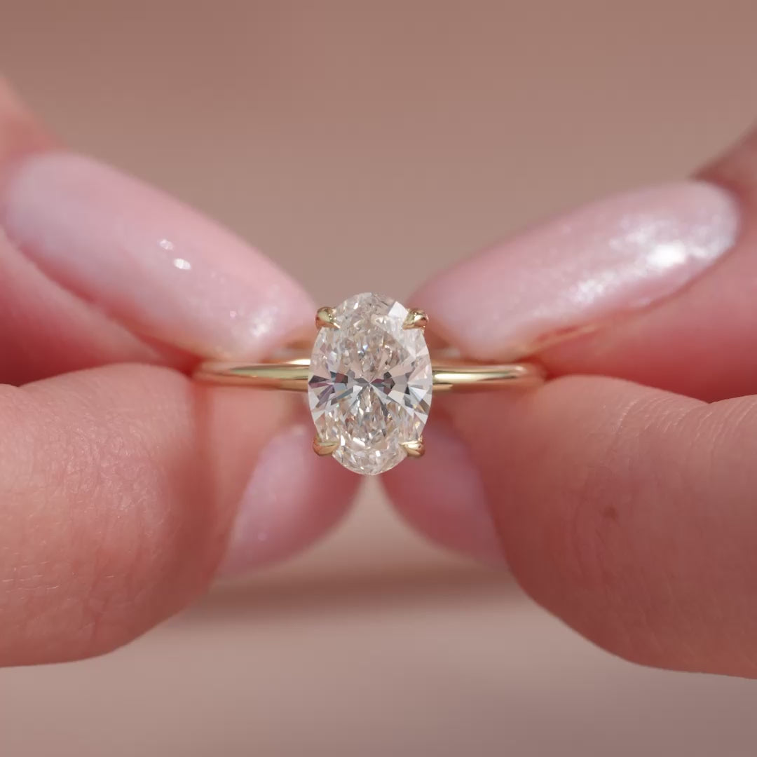 The Sarah Set With A 2 Carat Oval Lab Diamond