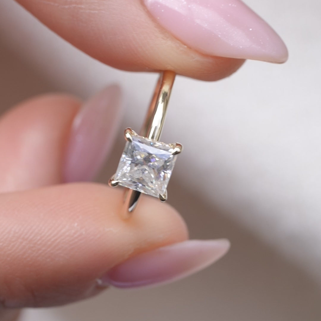 The Kamellie Set With A 2 Carat Princess Lab Diamond