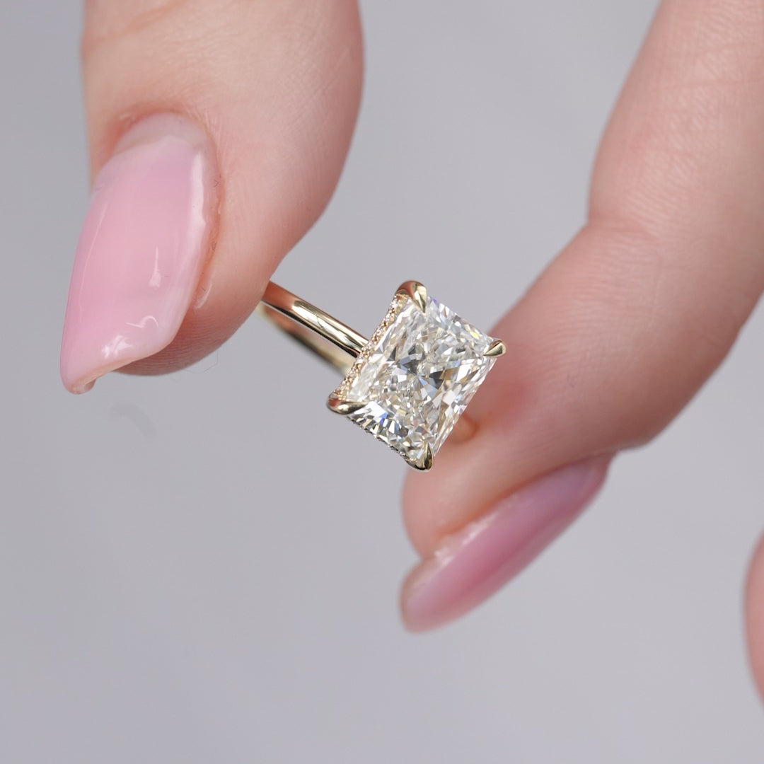 The Sarah Set With A 2 Carat Radiant Lab Diamond