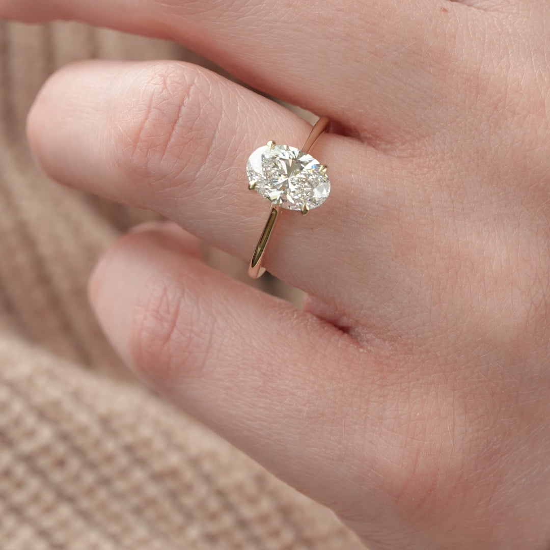 The Lexie Set With A 2 Carat Oval Lab Diamond