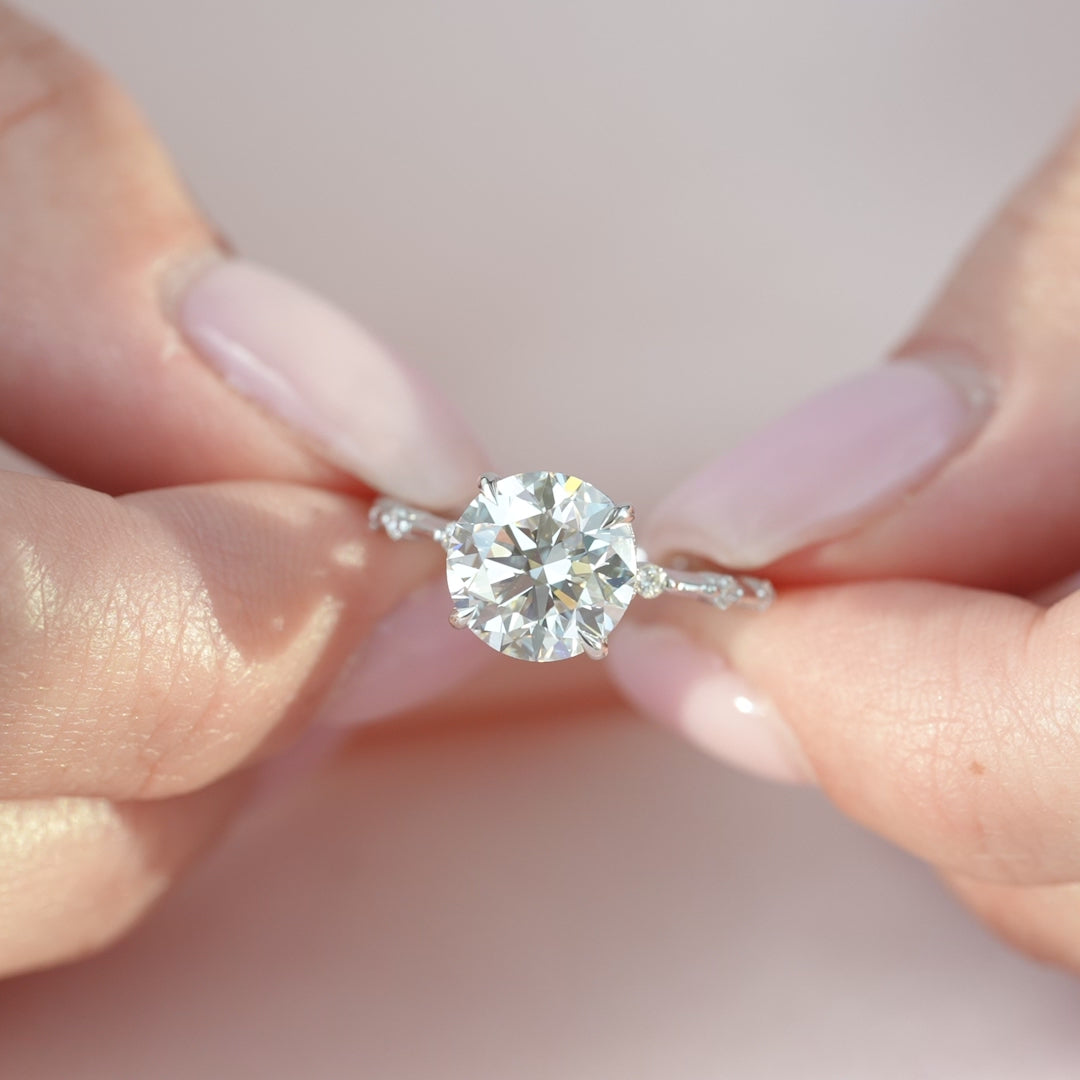 The Penelope Set With A 2 Carat Round Lab Diamond