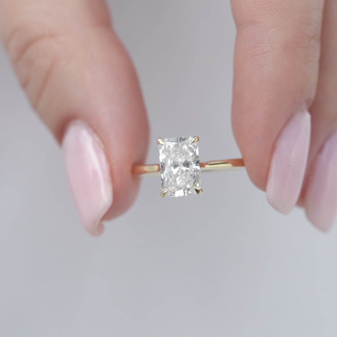 The Lexie Set With A 2 Carat Radiant Lab Diamond