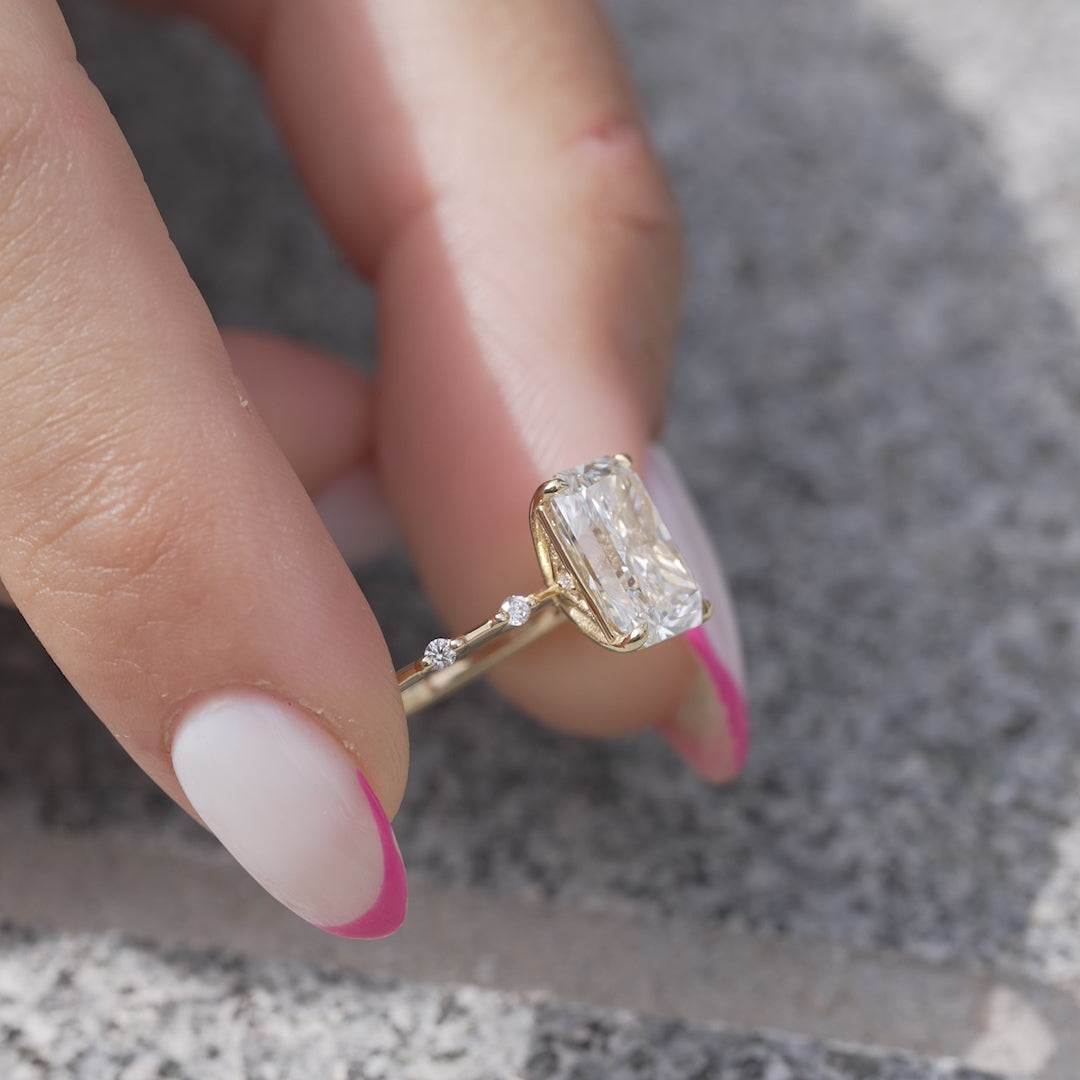The Penelope Set With A 2 Carat Radiant Lab Diamond