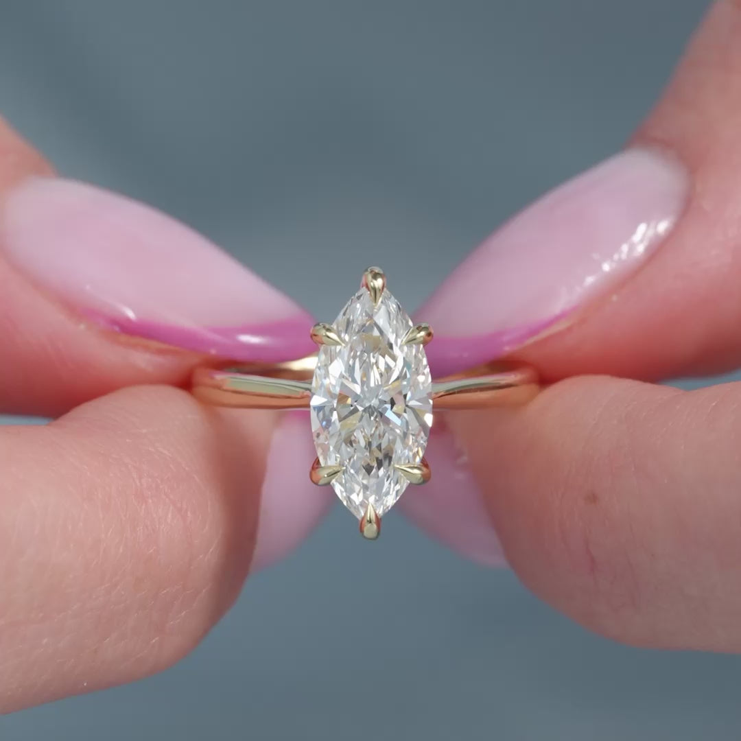 The Lexie Set With A 2 Carat Marquise Lab Diamond