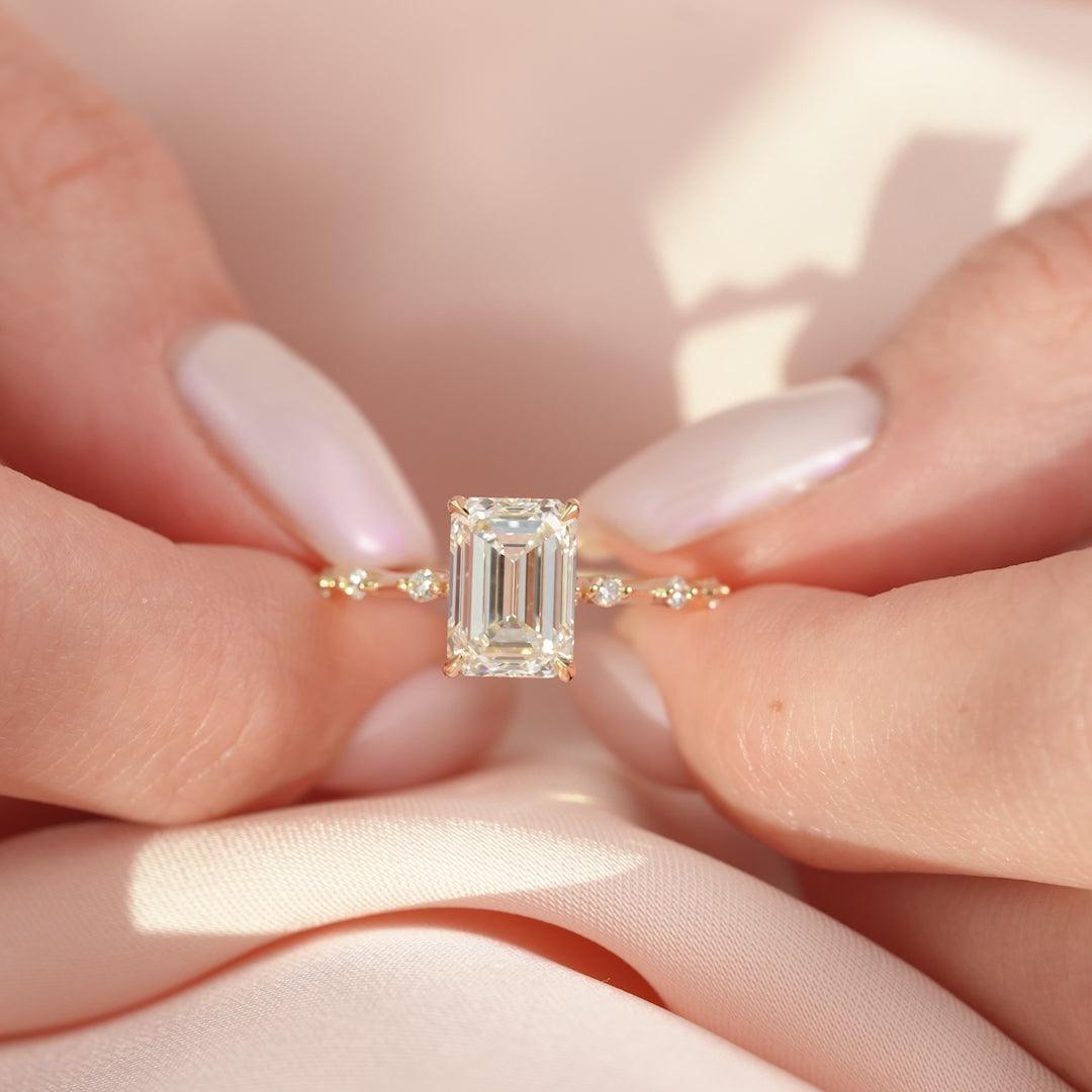 The Penelope Set With A 2 Carat Emerald Lab Diamond