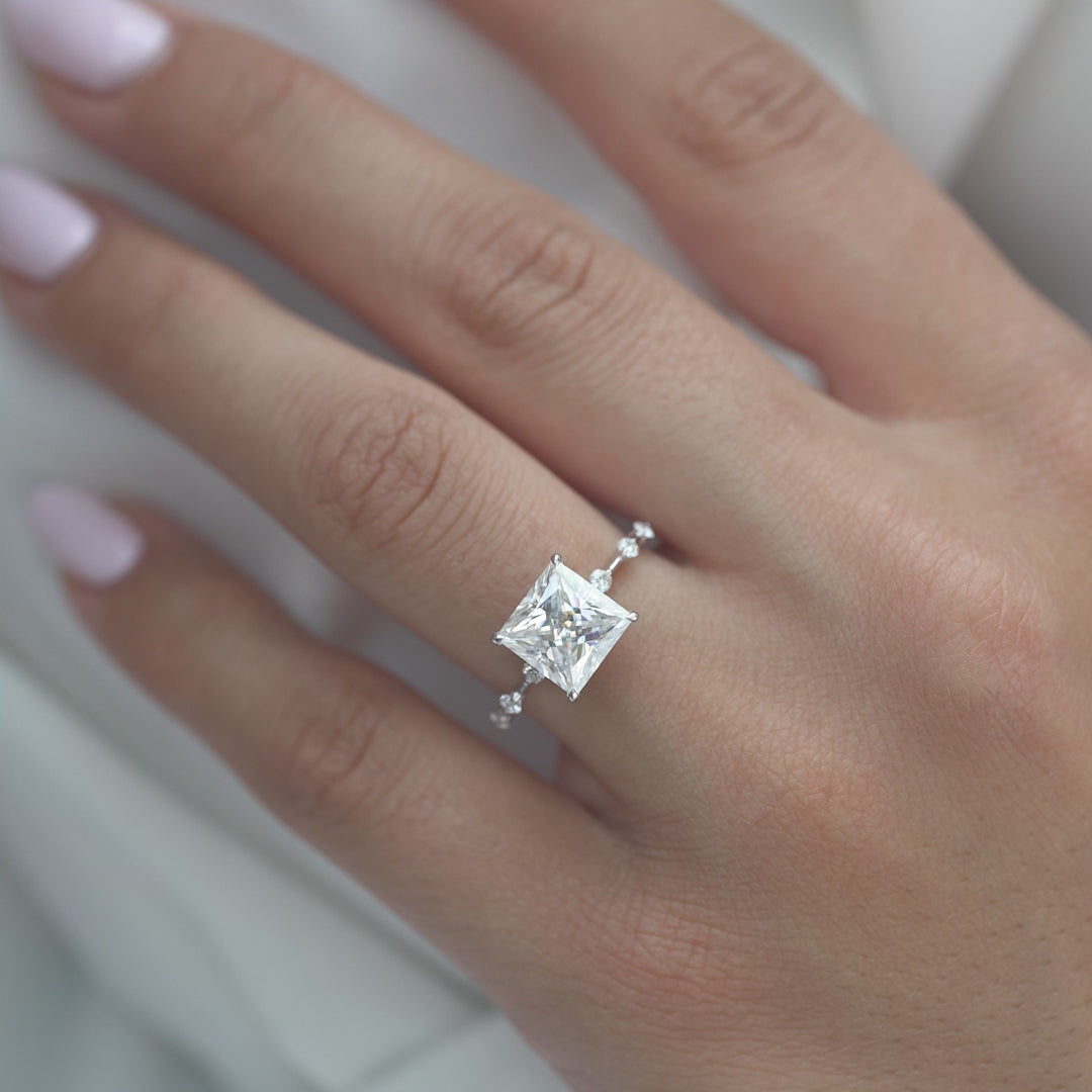 The Penelope Set With A 2 Carat Princess Lab Diamond