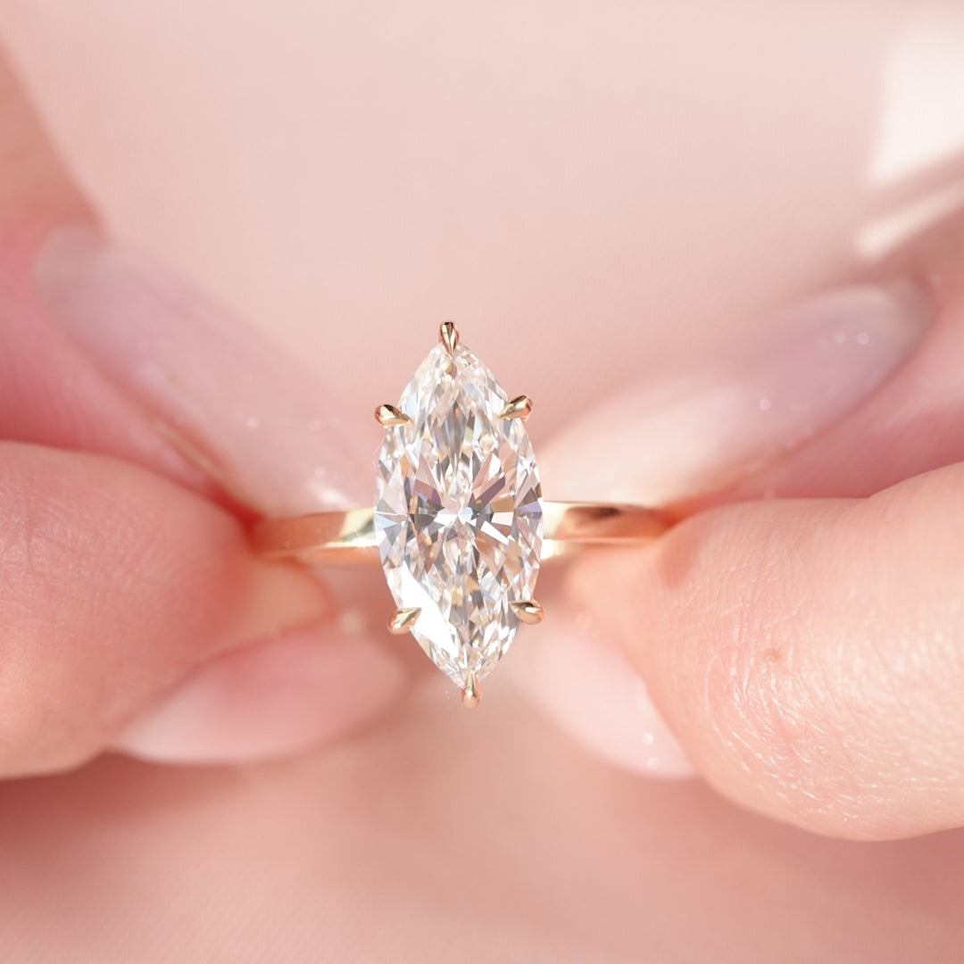 The Eleanor Set With A 2 Carat Marquise Lab Diamond