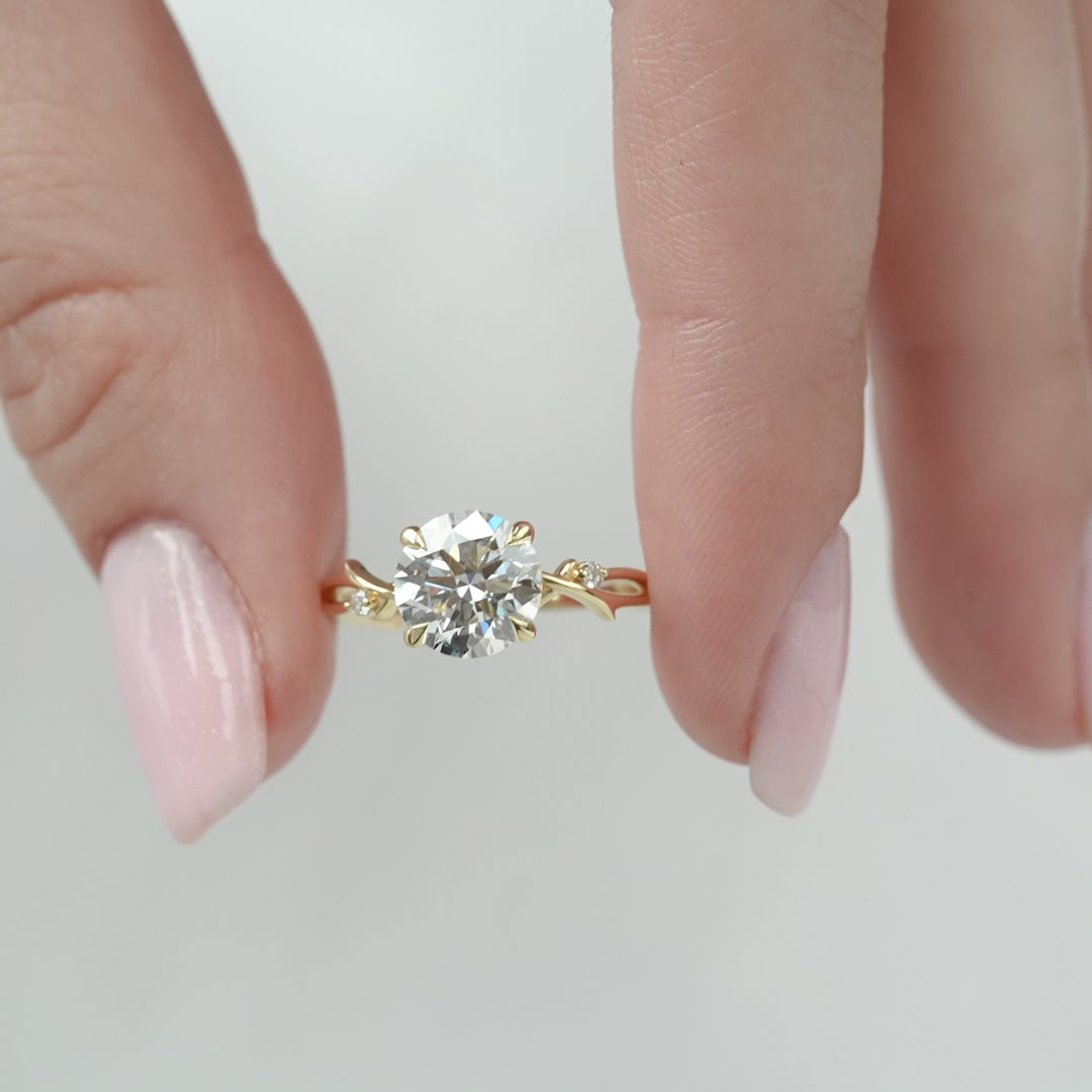 The Twig Set With A 2 Carat Round Lab Diamond