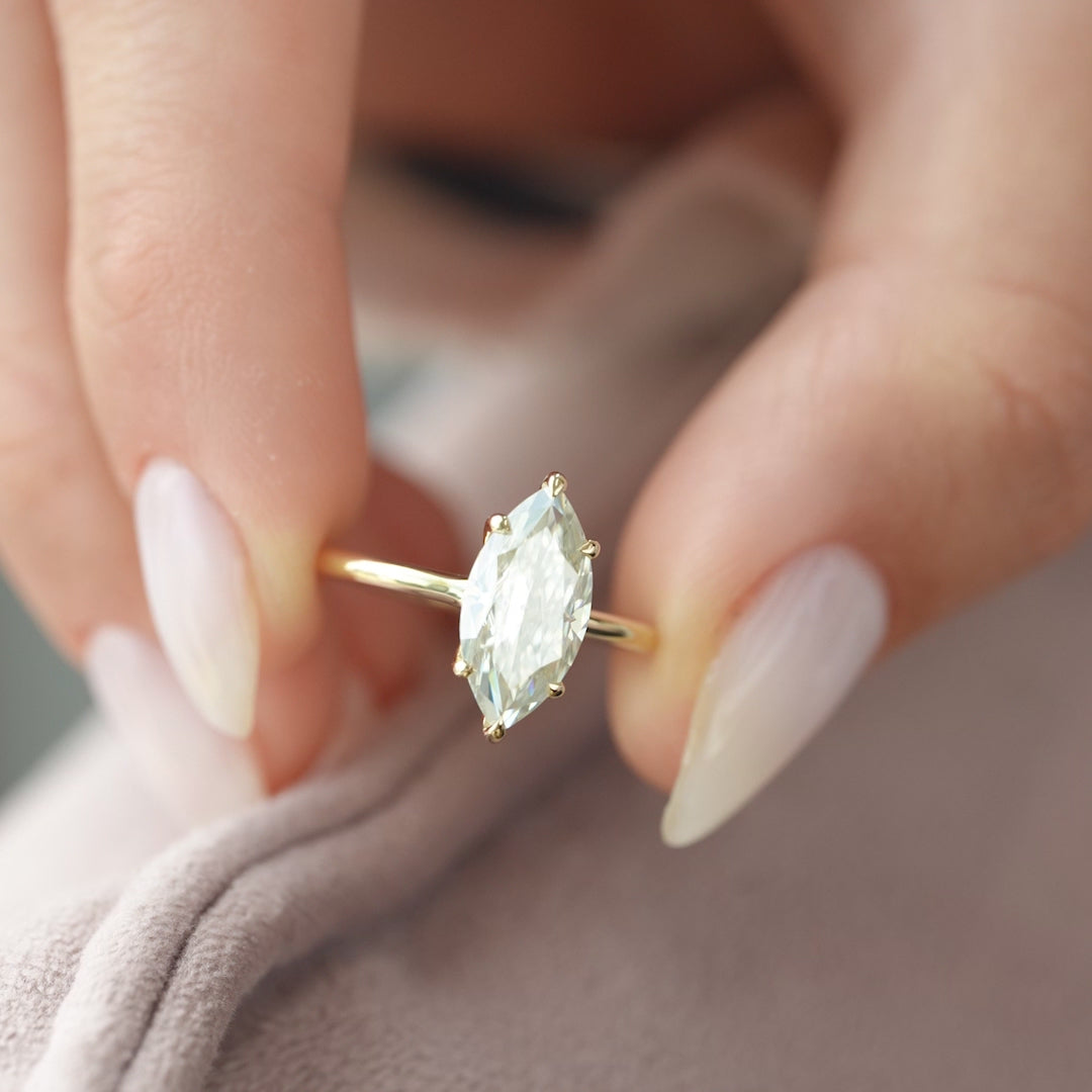 The Ashley Set With A 2 Carat Marquise Lab Diamond