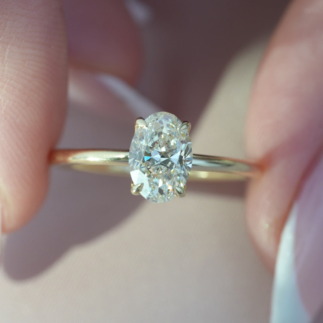 The Alison Set With A 2 Carat Oval Lab Diamond