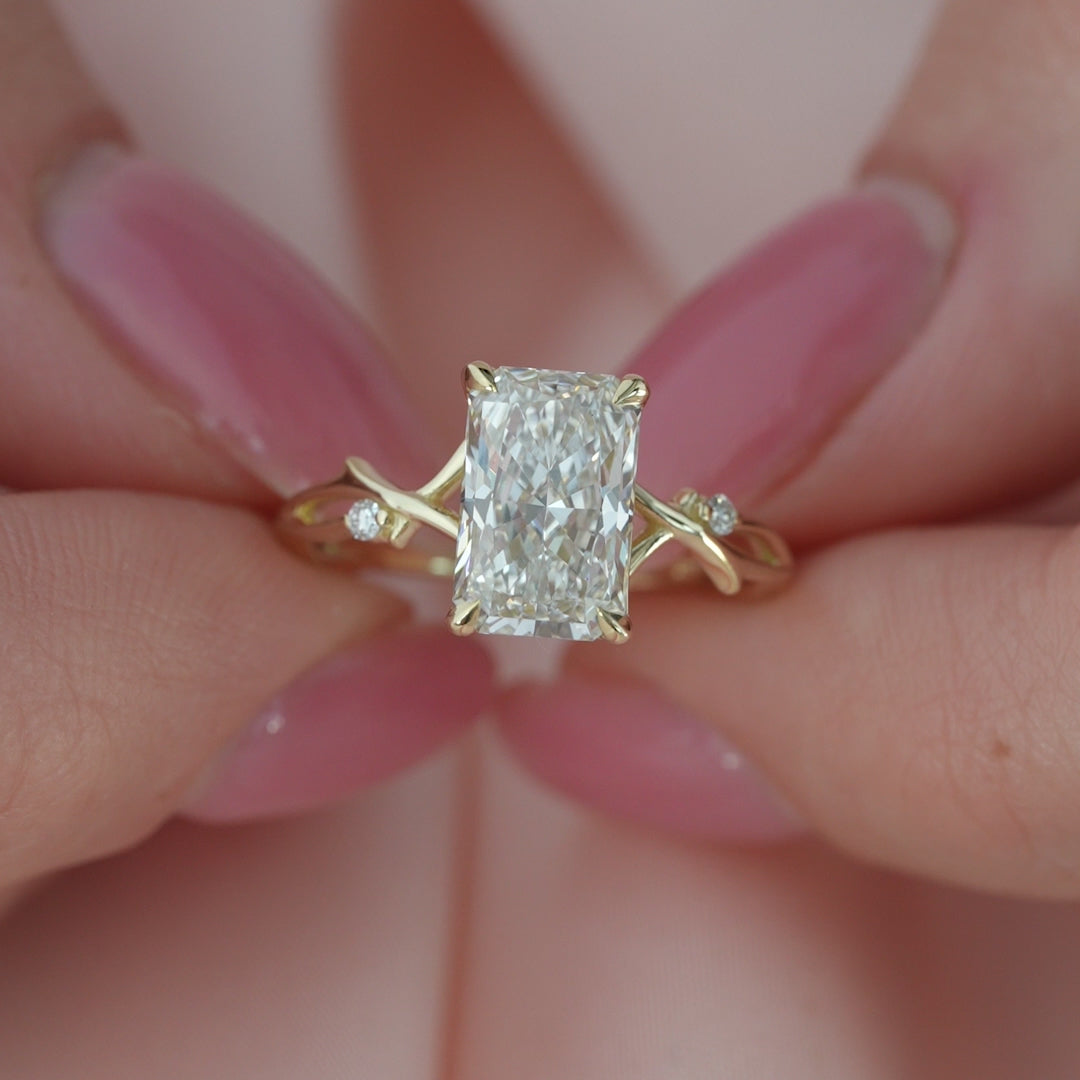 The Twig Set With A 2 Carat Radiant Lab Diamond