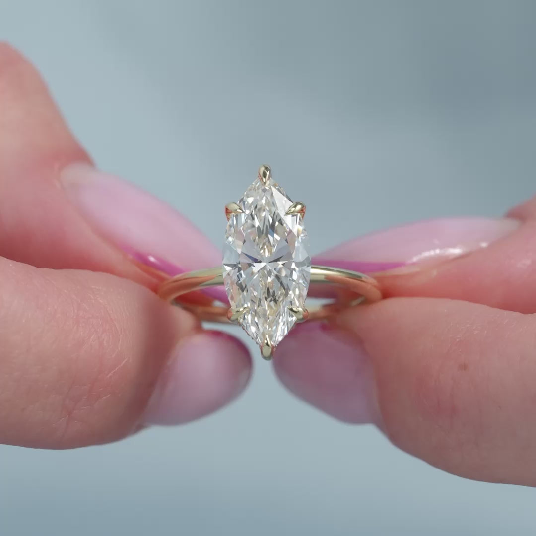 The Sarah Set With A 2 Carat Marquise Lab Diamond