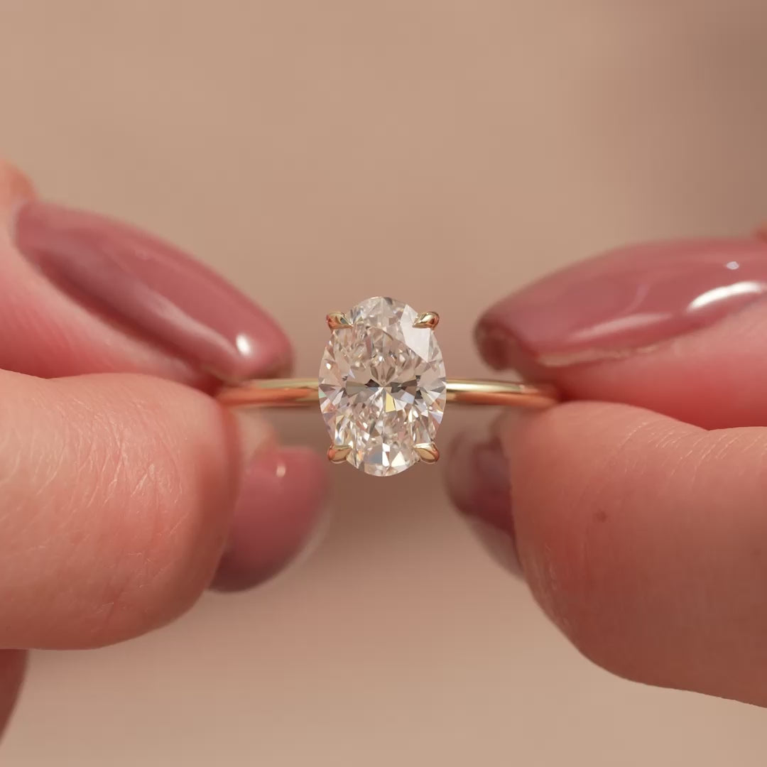 The Kamellie Set With A 2 Carat Oval Lab Diamond