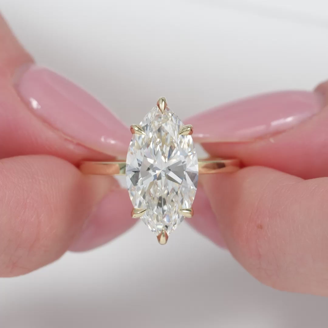 The Eleanor Set With A 2 Carat Marquise Lab Diamond
