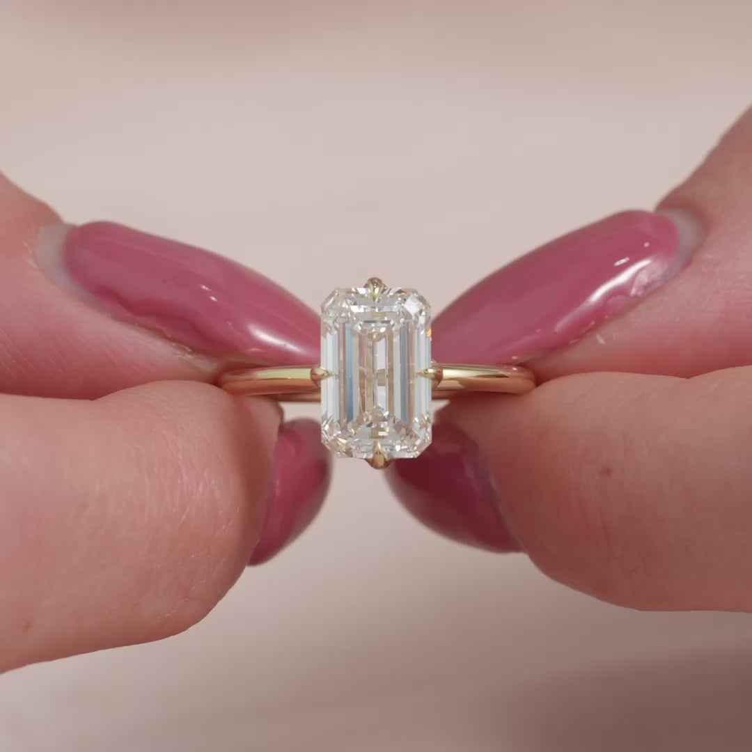 The Alison Set With A 2 Carat Emerald Lab Diamond