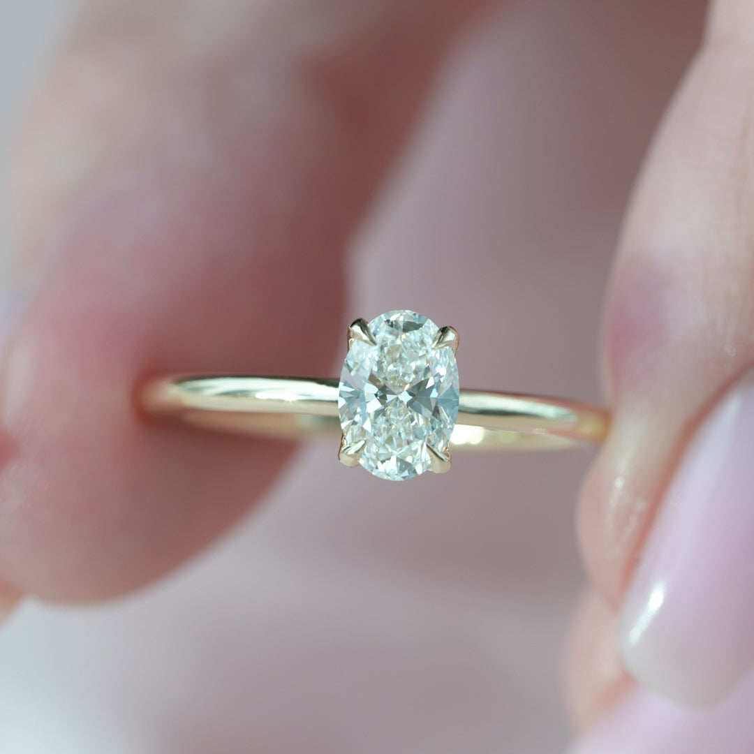 The Alison Set With A 2 Carat Oval Lab Diamond