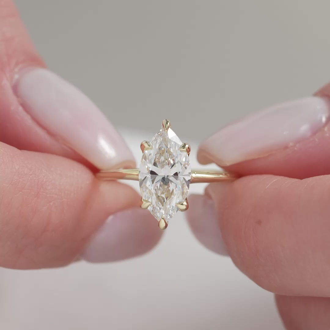 The Ashley Set With A 2 Carat Marquise Lab Diamond