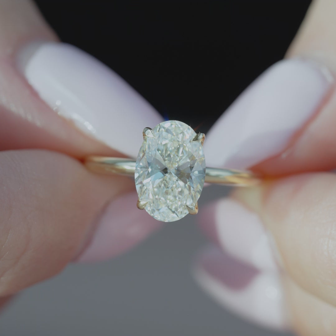 The Alison Set With A 2 Carat Oval Lab Diamond