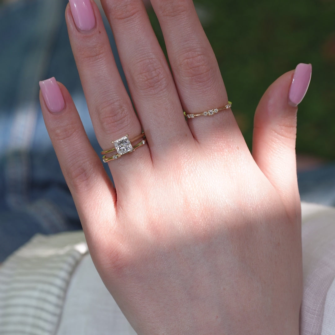 The Lexie Set With A 2 Carat Princess Lab Diamond