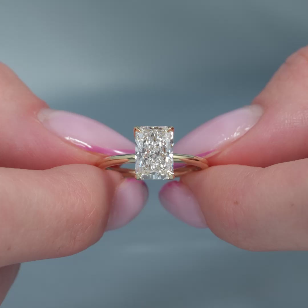 The Alison Set With A 2 Carat Radiant Lab Diamond