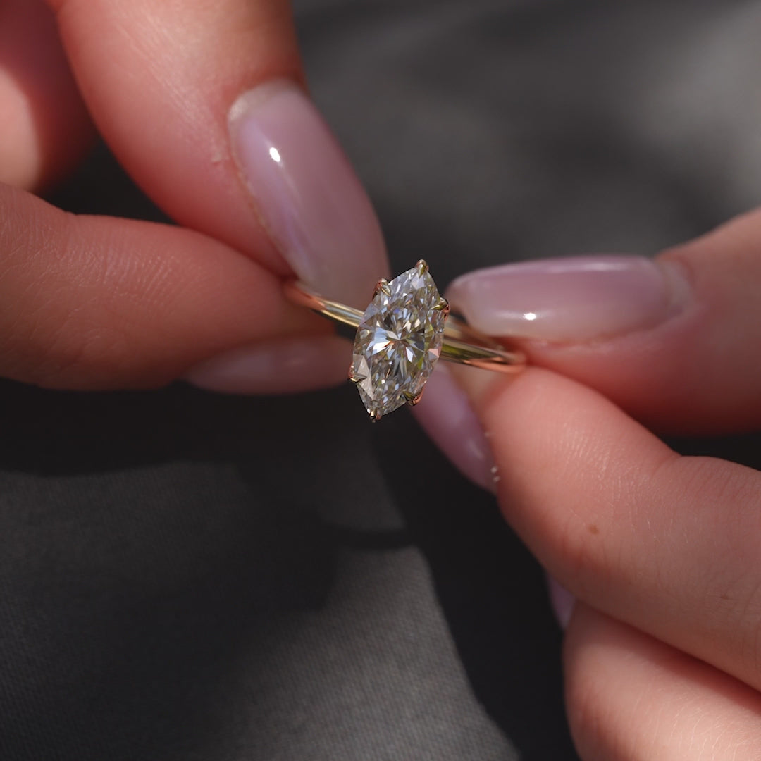The Alison Set With A 2 Carat Marquise Lab Diamond