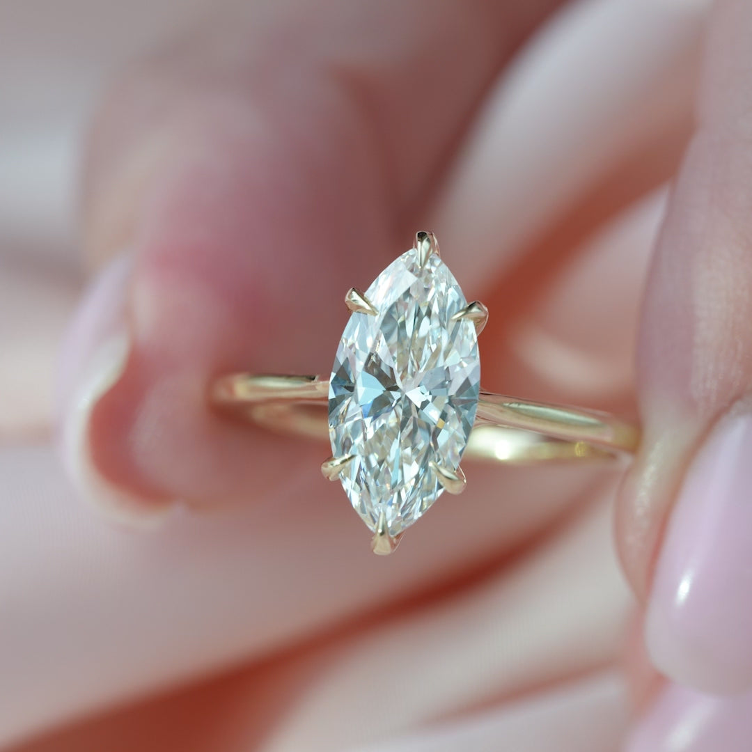 The Lexie Set With A 2 Carat Marquise Lab Diamond