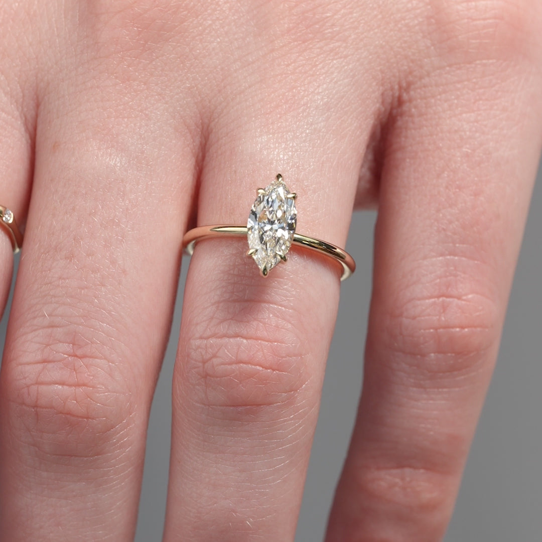 The Kamellie Set With A 2 Carat Marquise Lab Diamond