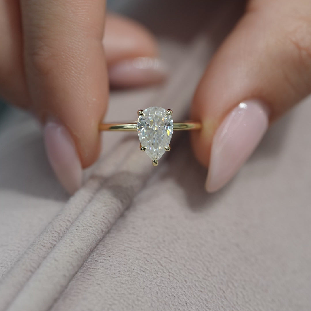 The Ashley Set With A 2 Carat Pear Lab Diamond