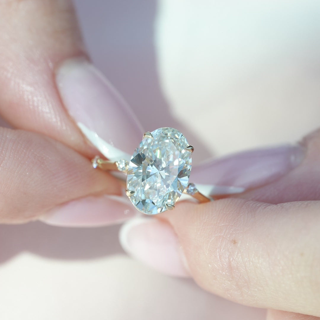 The Penelope Set With A 2 Carat Oval Lab Diamond