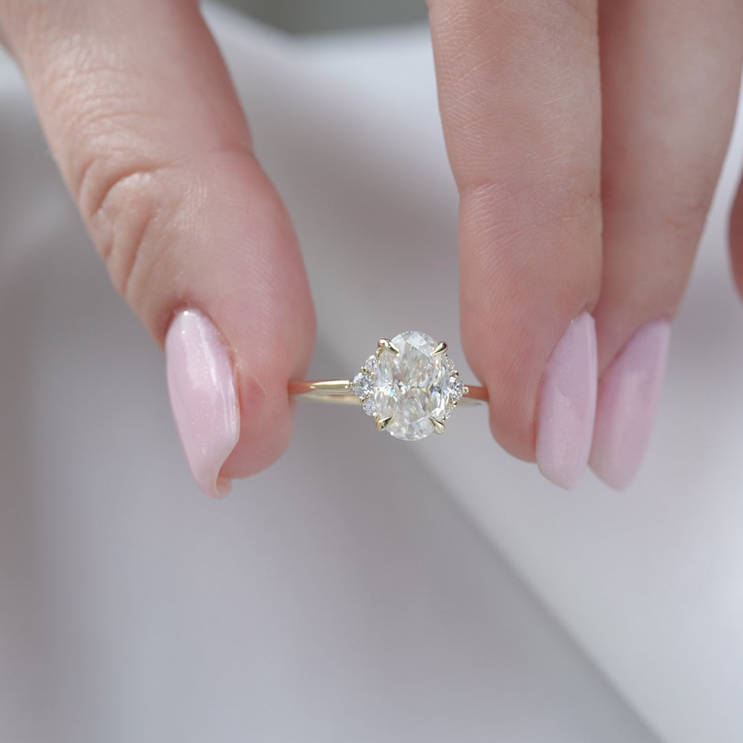 The Victoria Set With A 2 Carat Oval Lab Diamond