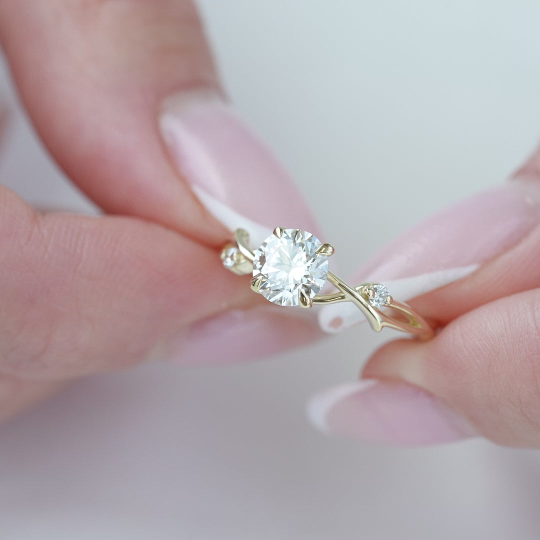The Twig Set With A 2 Carat Round Lab Diamond