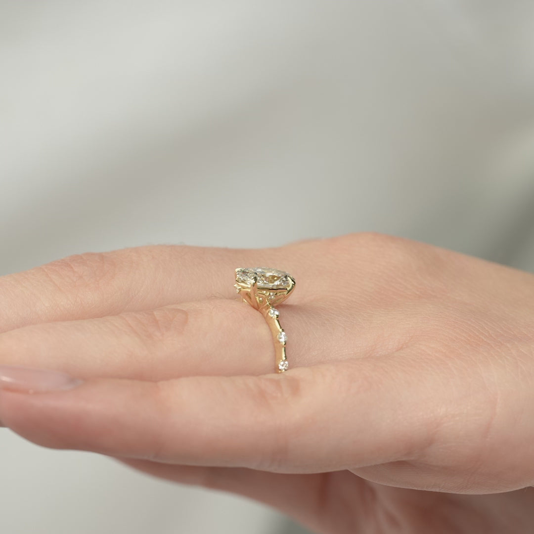 The Penelope Set With A 2 Carat Oval Lab Diamond