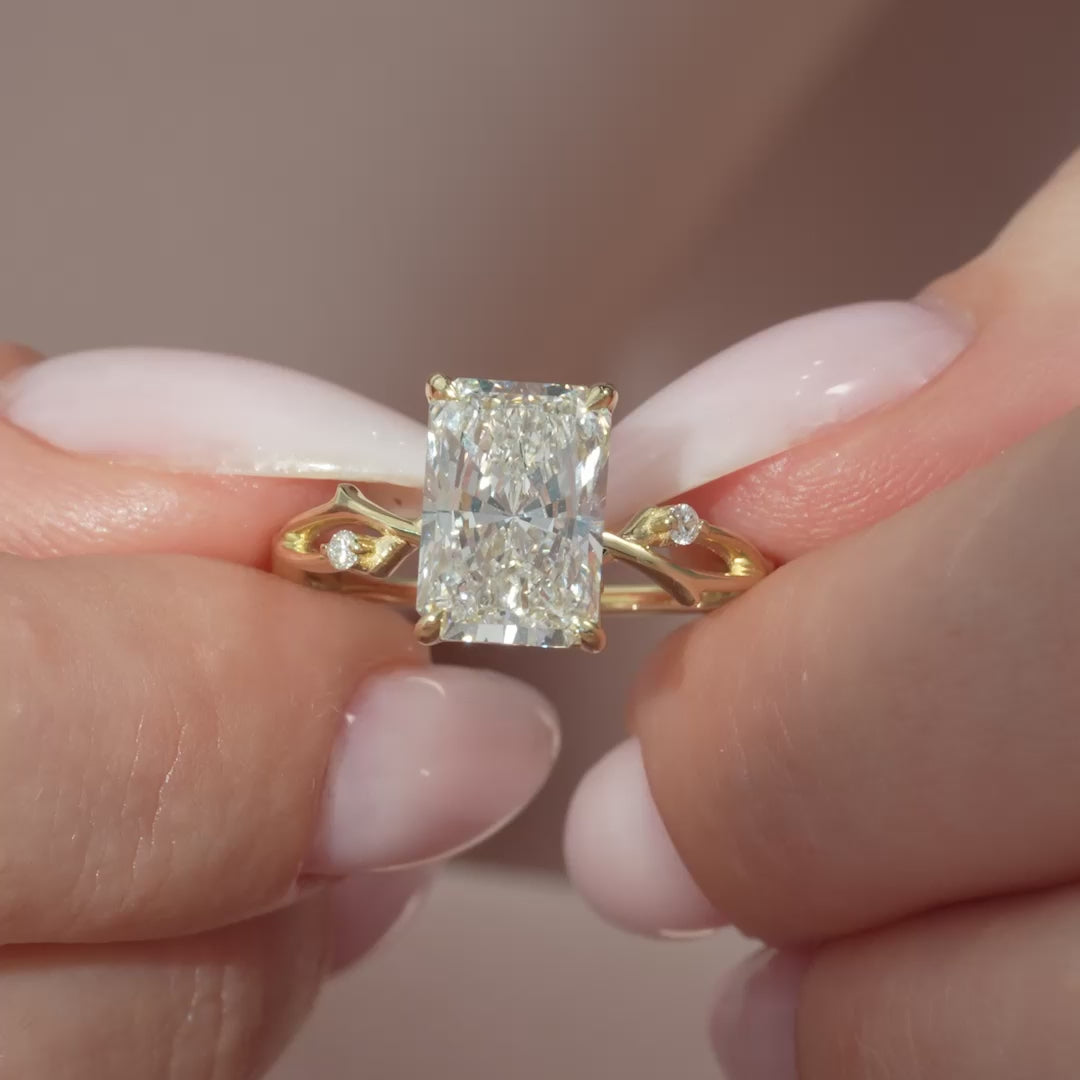 The Twig Set With A 2 Carat Radiant Lab Diamond
