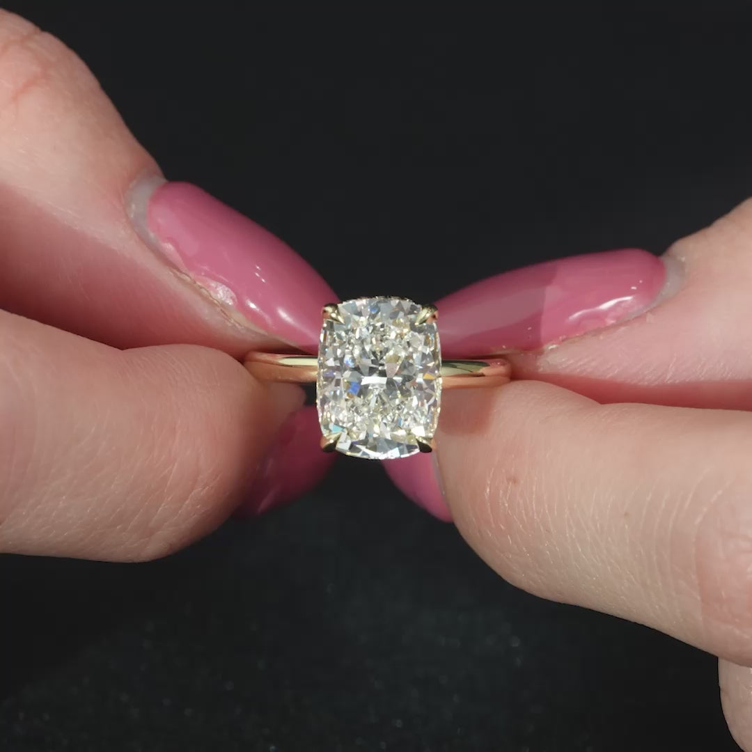 The Alex Set With A 2 Carat Elongated Cushion Lab Diamond