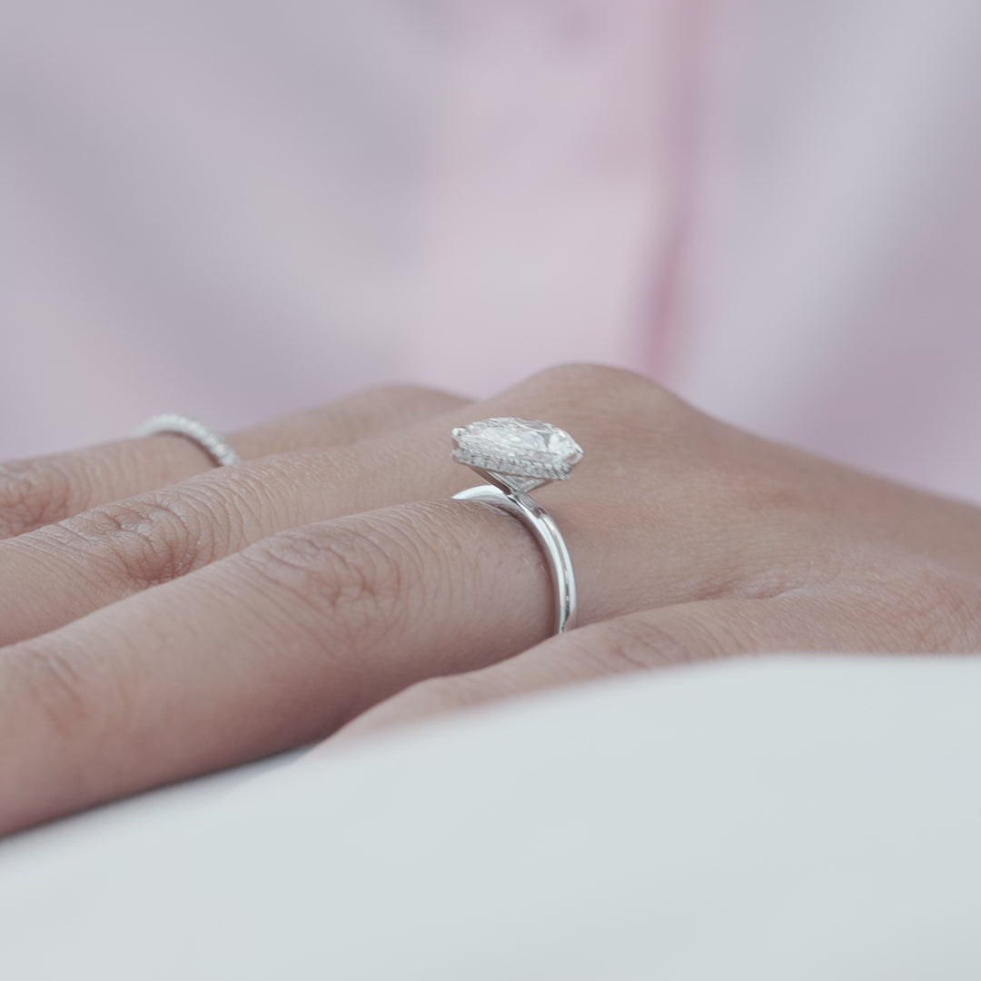 The Alex Set With A 2 Carat Pear Lab Diamond