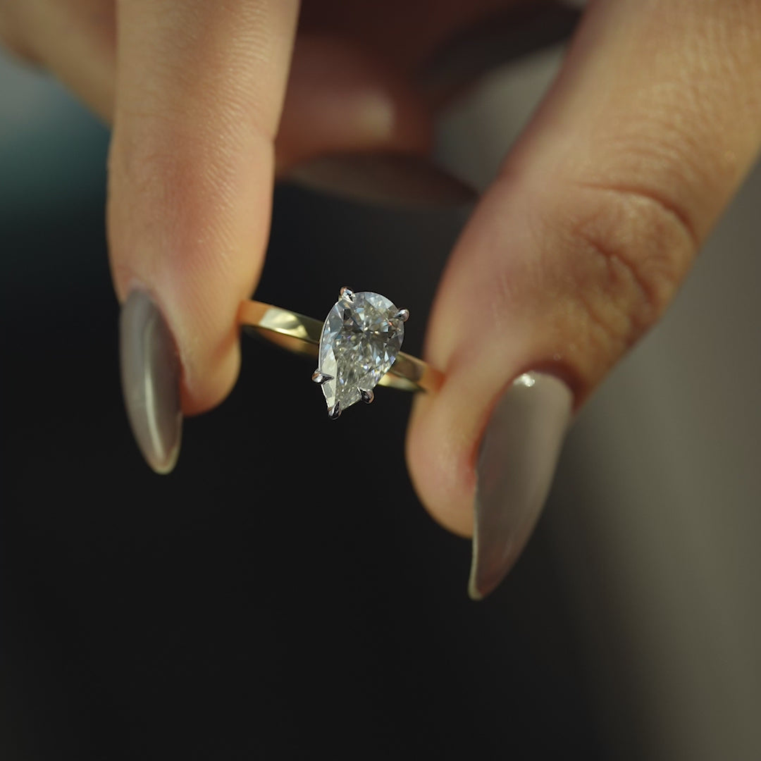 The Eleanor Set With A 2 Carat Pear Lab Diamond