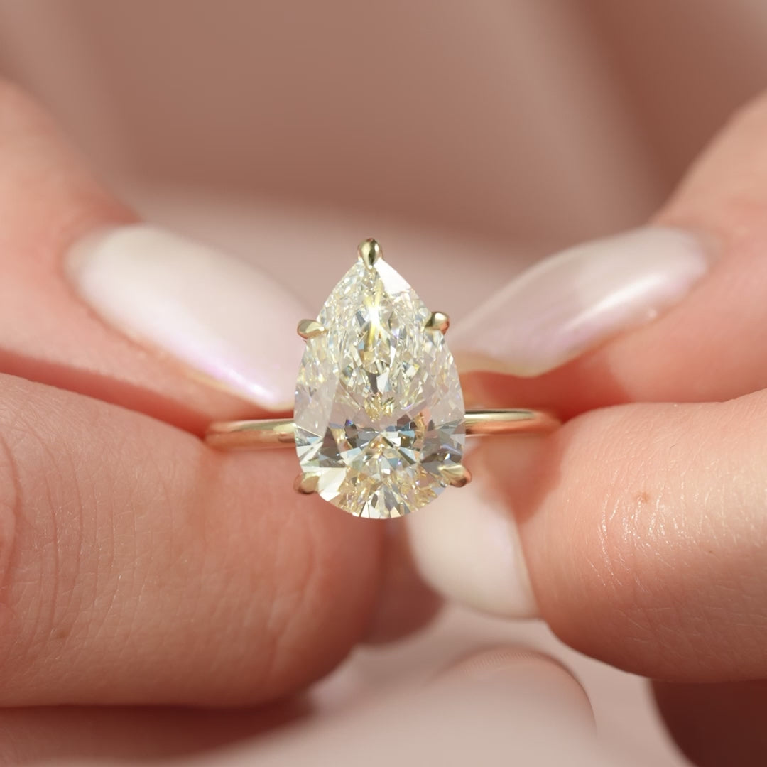 The Sarah Set With A 2 Carat Pear Lab Diamond
