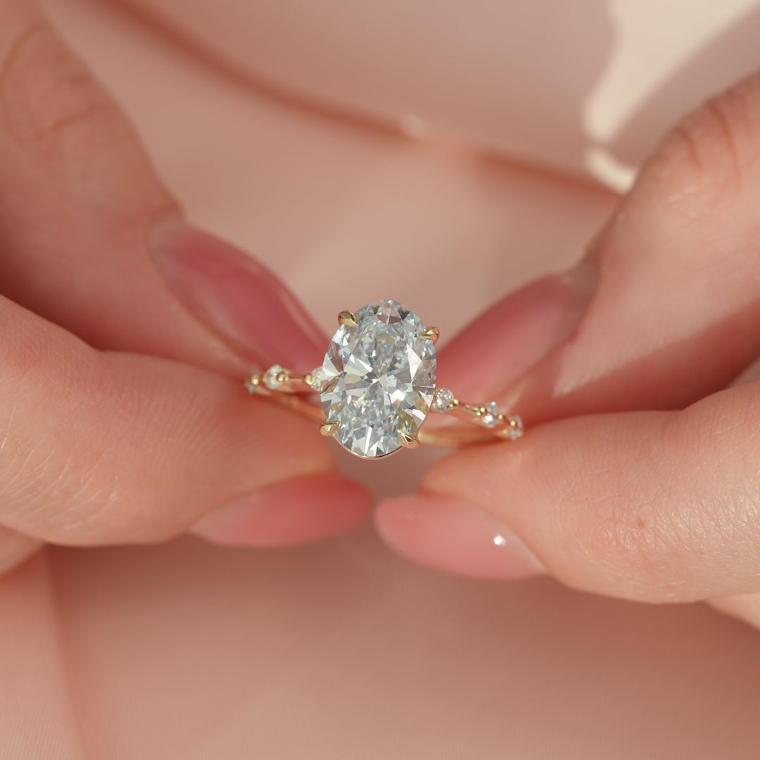 The Penelope Set With A 2 Carat Oval Lab Diamond