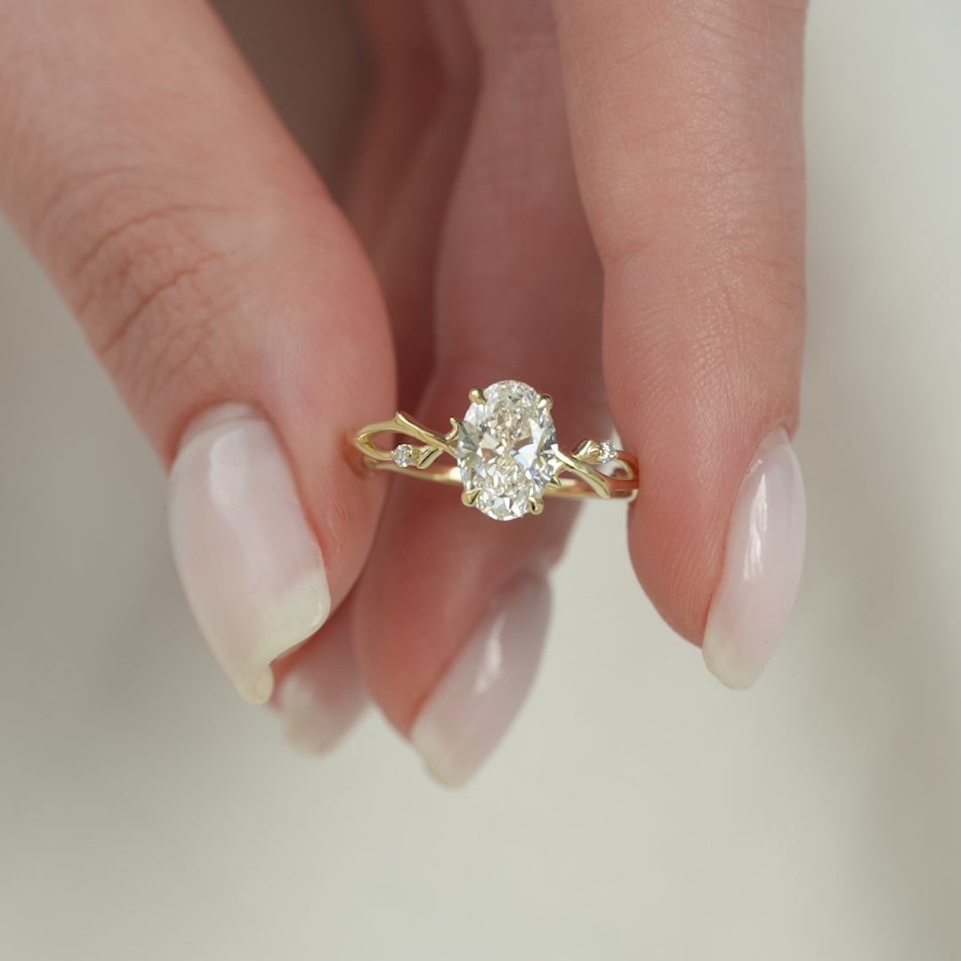 The Twig Set With A 2 Carat Oval Lab Diamond