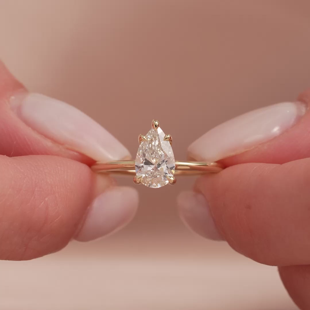 The Ashley Set With A 2 Carat Pear Lab Diamond