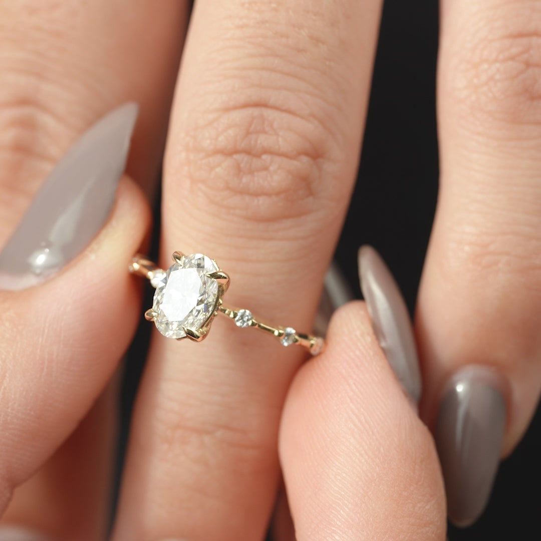 The Penelope Set With A 2 Carat Oval Lab Diamond