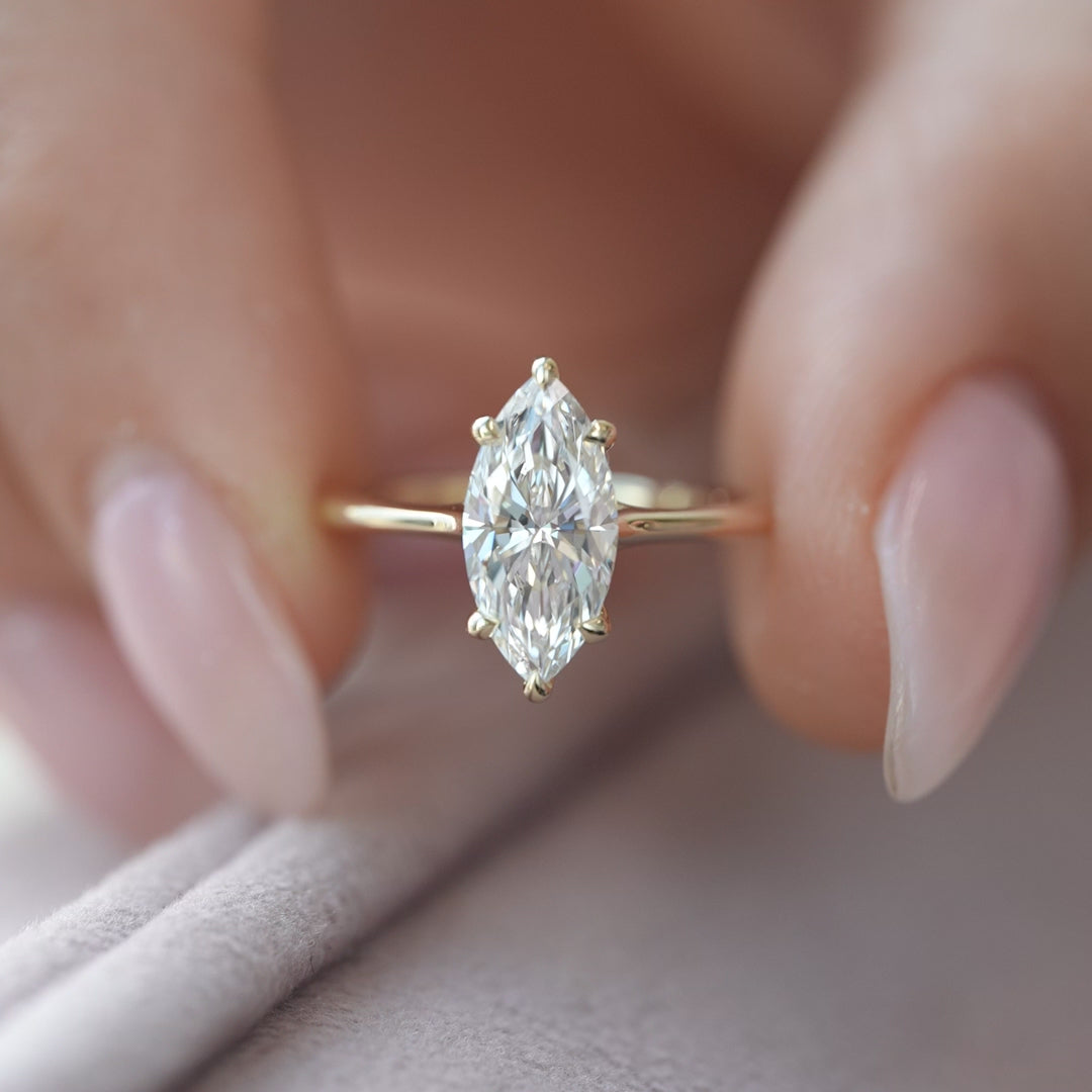 The Lexie Set With A 2 Carat Marquise Lab Diamond