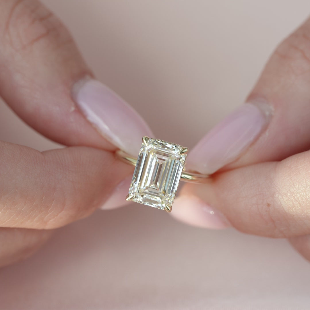 The Alex Set With A 2 Carat Emerald Lab Diamond