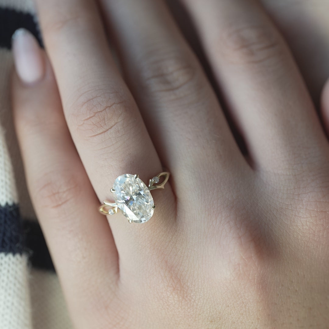 The Twig Set With A 2 Carat Oval Lab Diamond